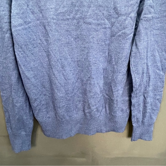NEW Banana Republic Extra Fine Merino blue v neck knit sweater - Picture 2 of 12